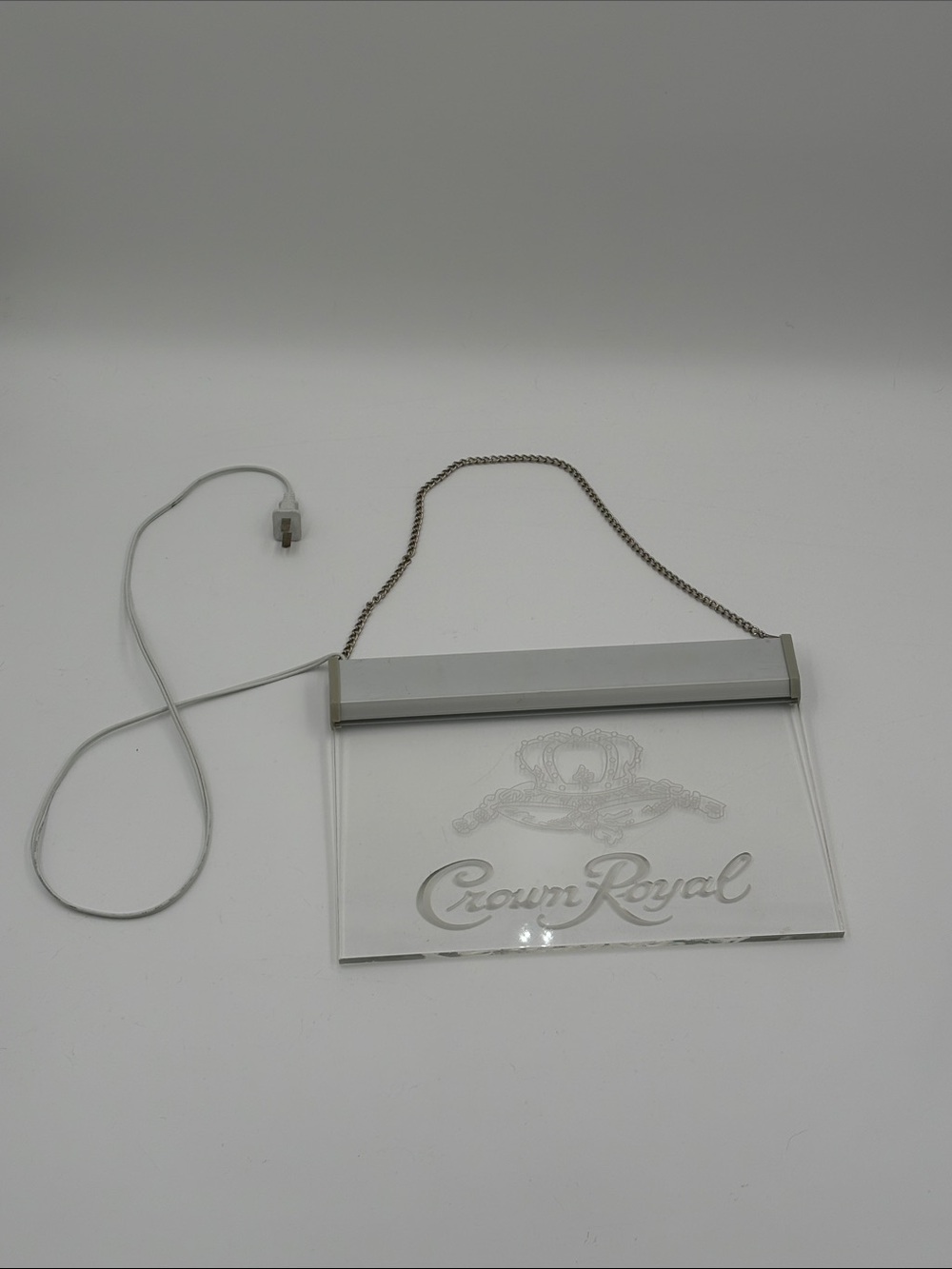 Crown Royal Blue LED Light Up Hanging Bar Sign Acrylic Plexiglass 110V - Picture 7 of 8